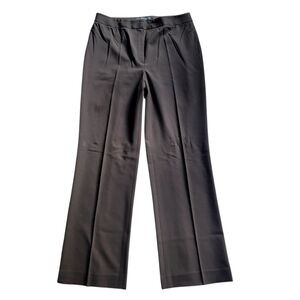 Lafayette 148 Brown Wool High Rise Wide Leg Tailored Business Office Dress Pants